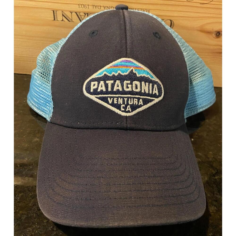 Vintage Patagonia Ventura CA Baseball Cap Adjustable Hat Mesh Adult Blue Faded